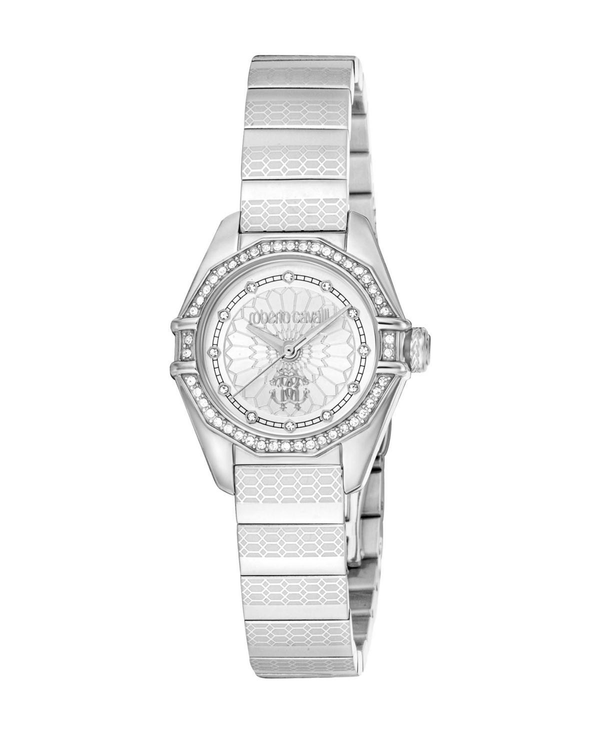 Roberto Cavalli Womens Quartz Silver-tone Stainless Steel Watch 26mm - Silver Product Image