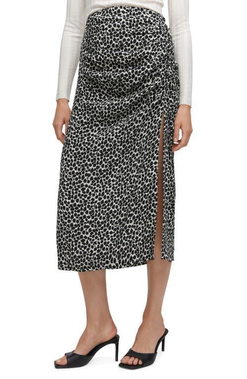 MANGO - Printed skirt with slit blue - L - Women Product Image