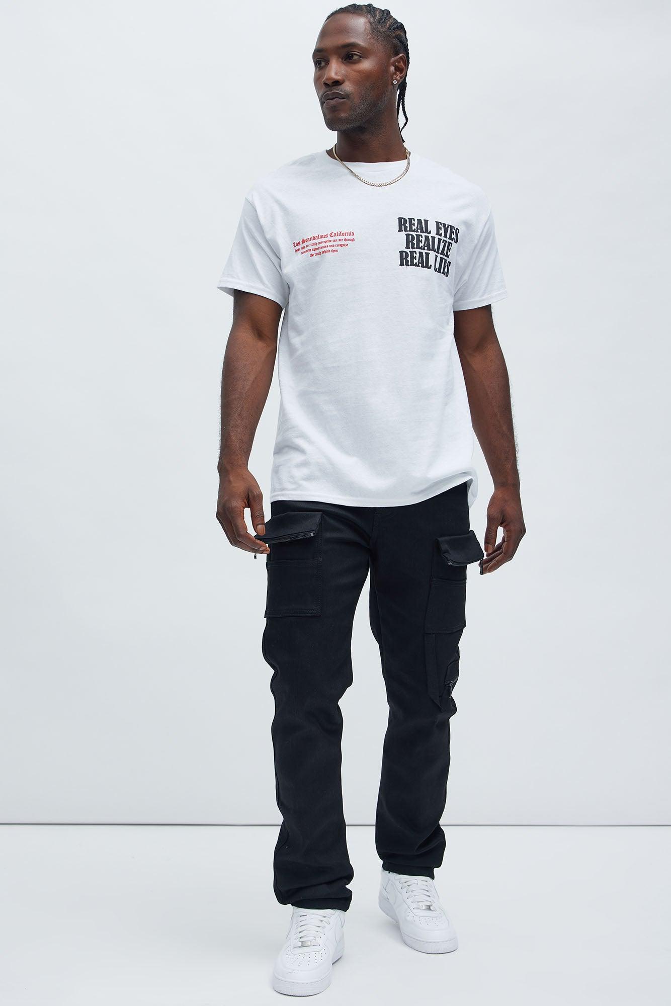 Real Eyes Realize Real Lies Short Sleeve Tee - White Product Image