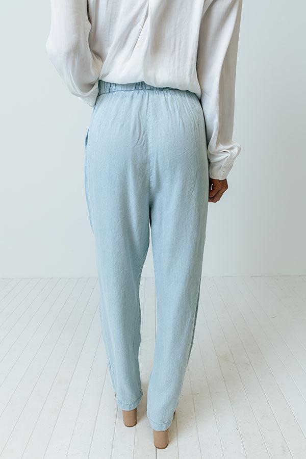 The Junie High Waist Chambray Pants Product Image