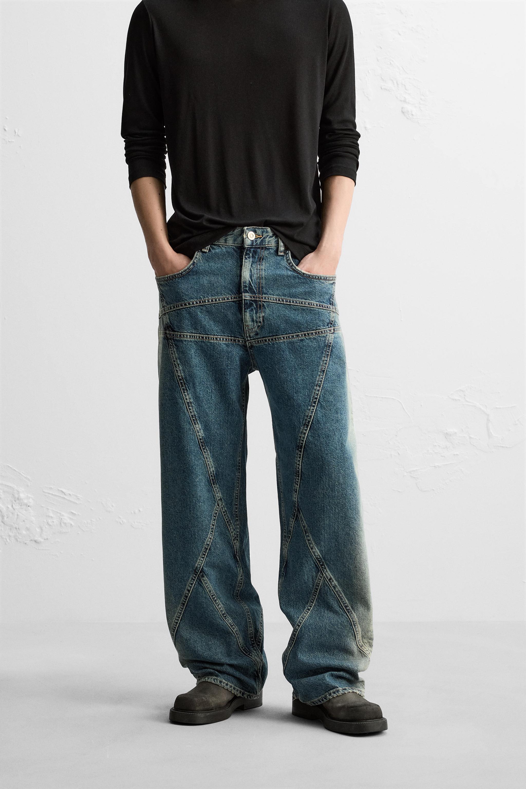 STRAIGHT FIT SEAM JEANS Product Image