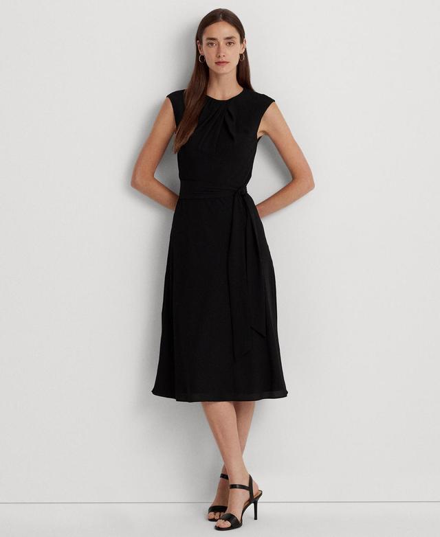 Lauren Ralph Lauren Womens Bubble Crepe Cap-Sleeve Dress Product Image