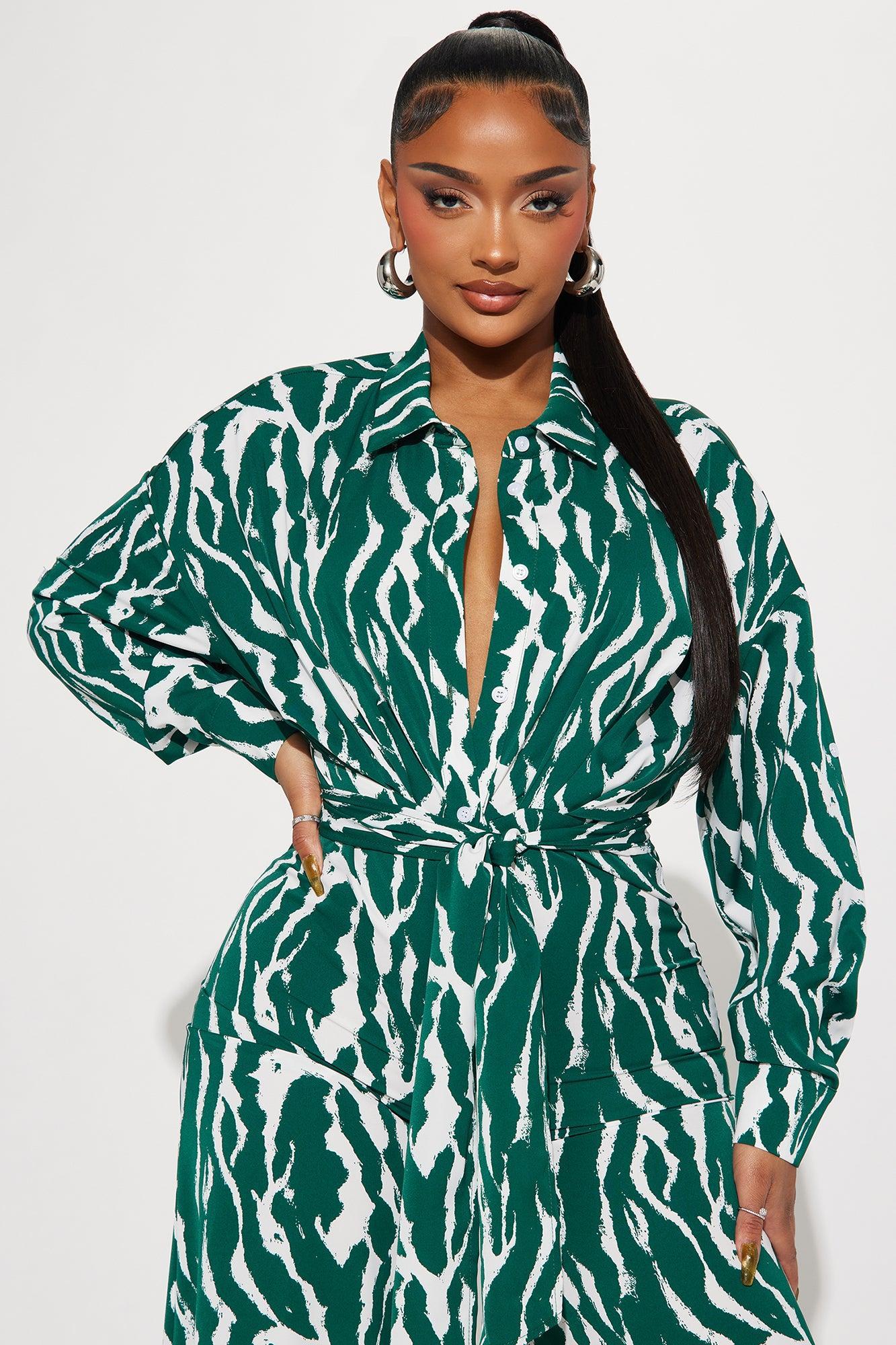 Safari Vibes Jumpsuit - Green/combo Product Image