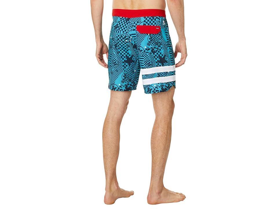 Hurley Phntm Eco 25Th S2 Blk Party 18 (Cyan) Men's Swimwear Product Image