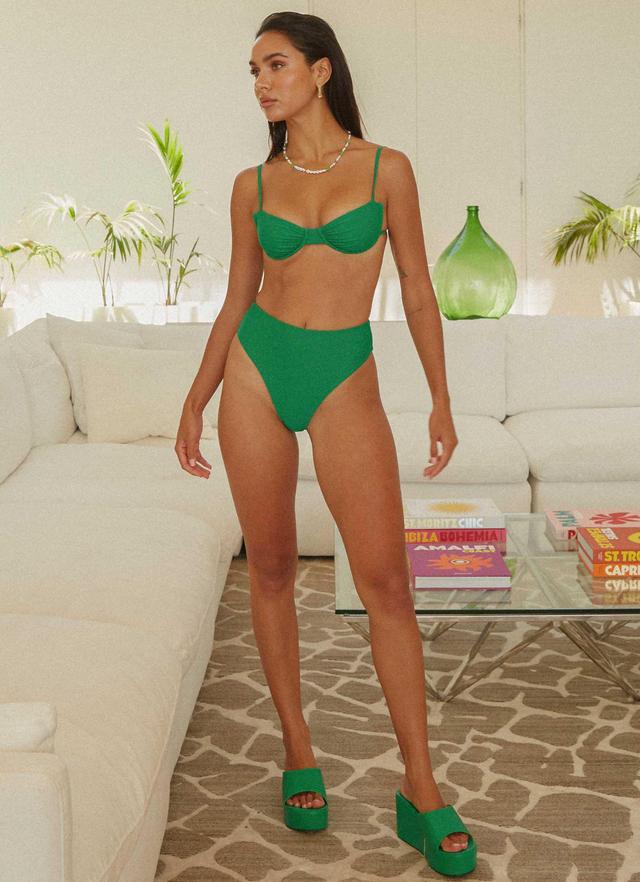 Eternal Summers High Waisted Bikini Bottom - Jade Green Product Image