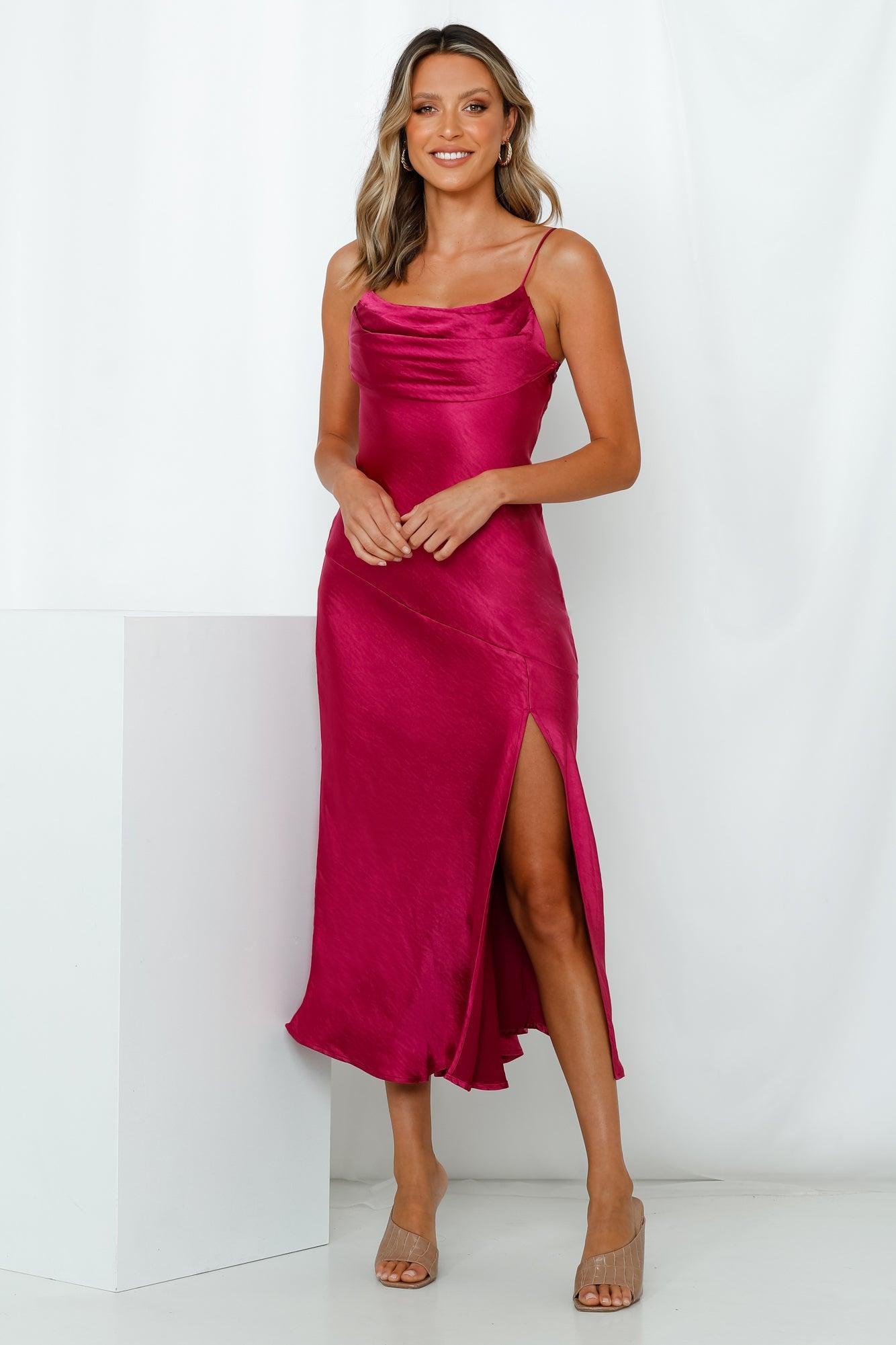 Wanted On The Dance Floor Midi Dress Fuchsia Product Image