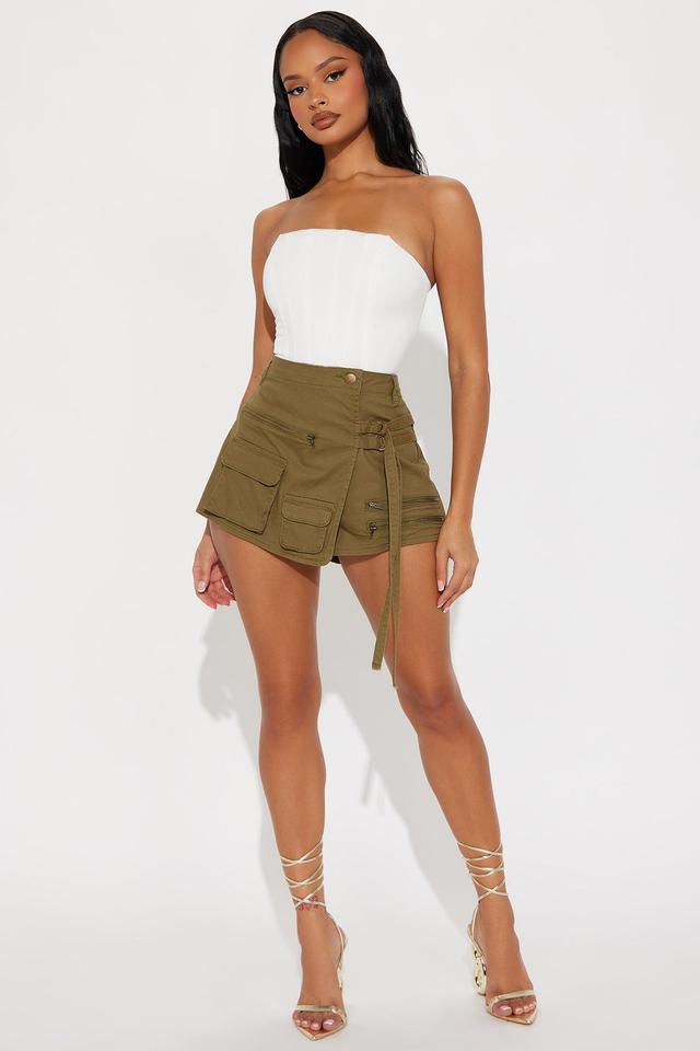 Aftershock Cargo Skort - Olive Product Image