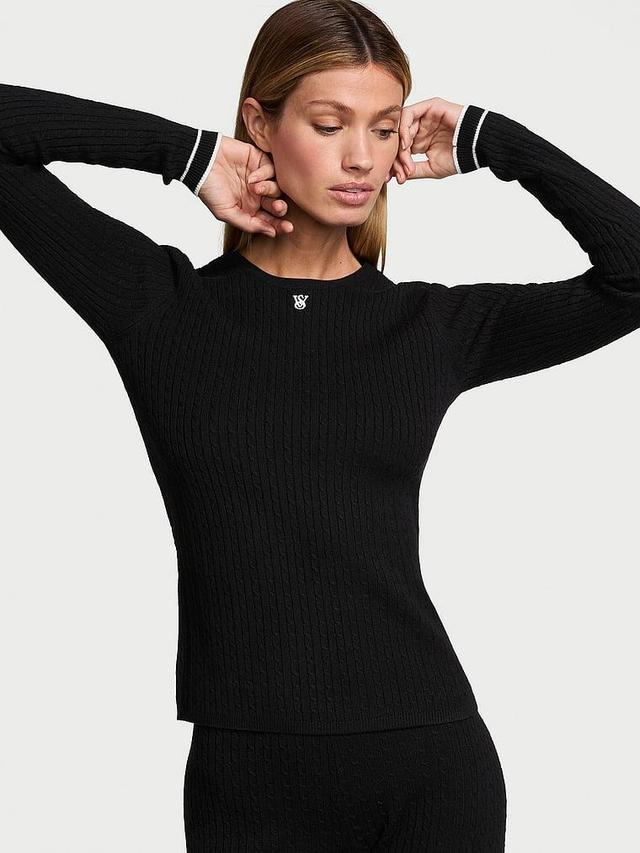 Luxe Cable-Knit Crewneck Product Image