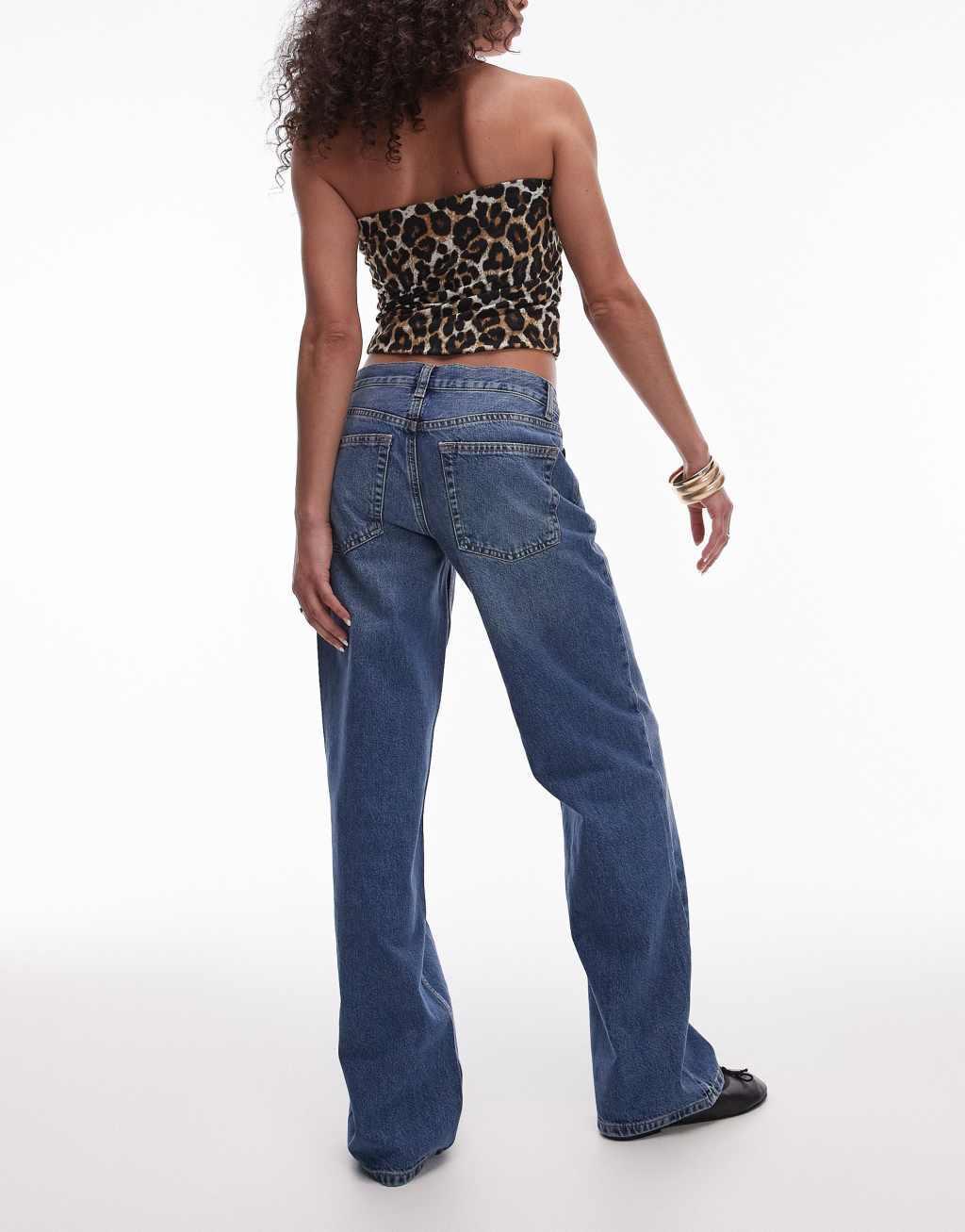 Topshop Ember low rise wide leg jeans Product Image