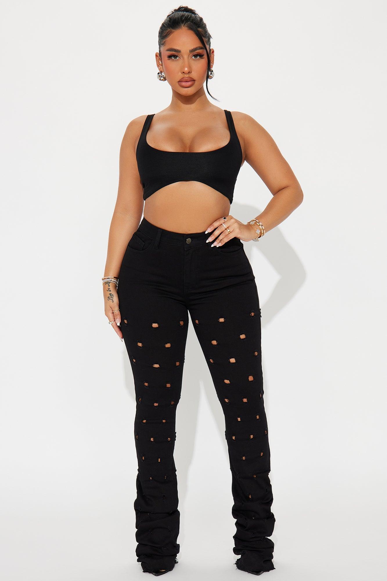 Tinctured Love Stacked Pant - Black Product Image