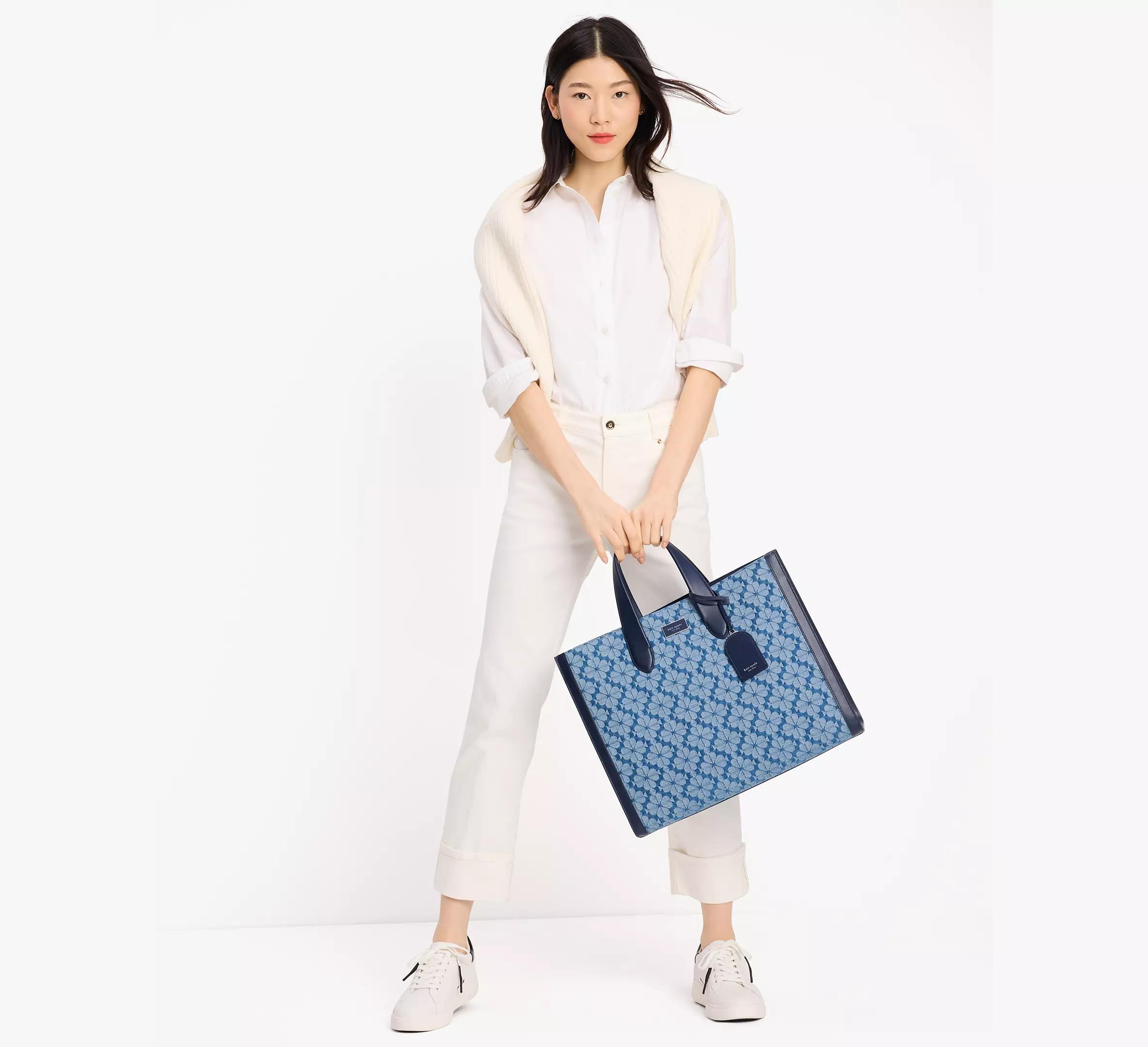 Spade Flower Jacquard Denim Manhattan Large Tote Product Image