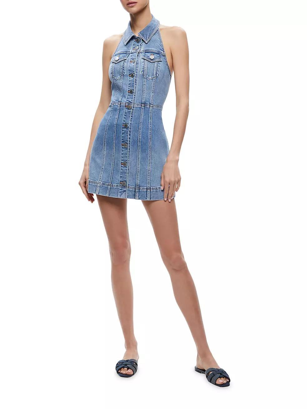 Kendall Denim Halter Minidress Product Image