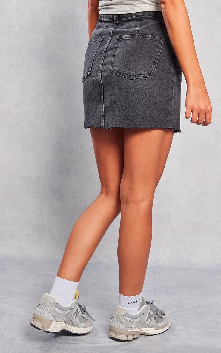 Washed Black Denim 5 Pocket Mini Skirt Product Image