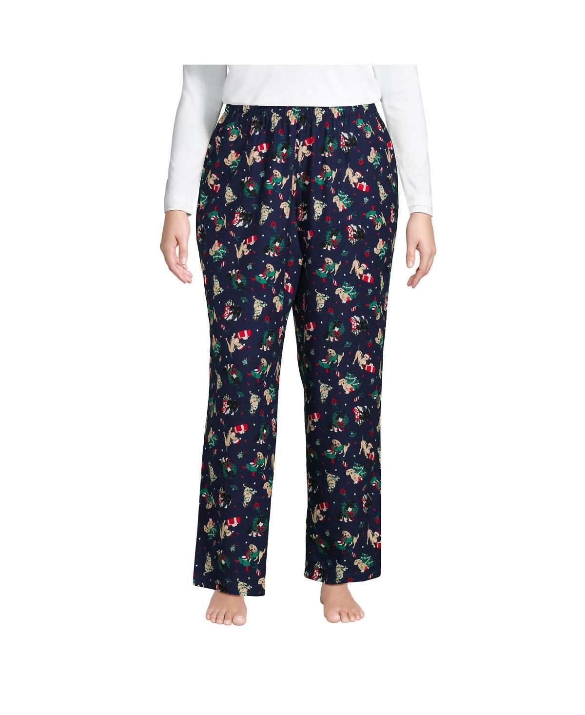 Plus Size Lands End Womens Flannel Cotton Pajama Pants Product Image