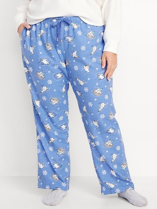 Mid-Rise Printed Flannel Pajama Pants Product Image