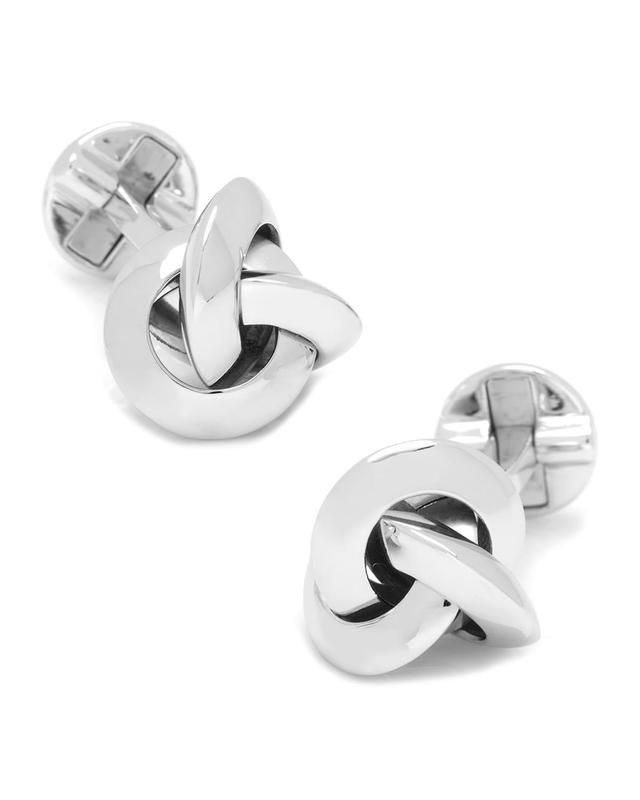 Mens Sterling Silver Knot Cufflinks Product Image