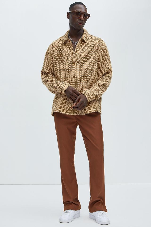 Island Textured Overshirt - Brown Combo Product Image