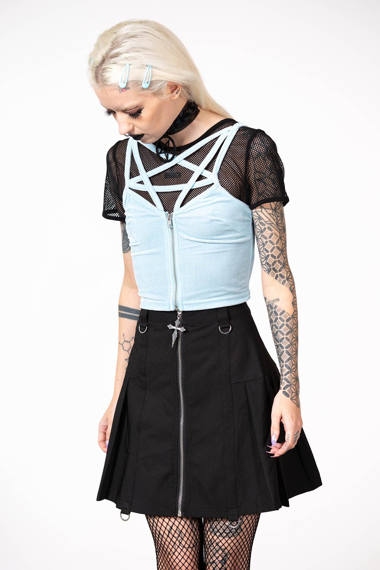 Lost In Sin Zip Top [PASTEL BLUE] Female Product Image