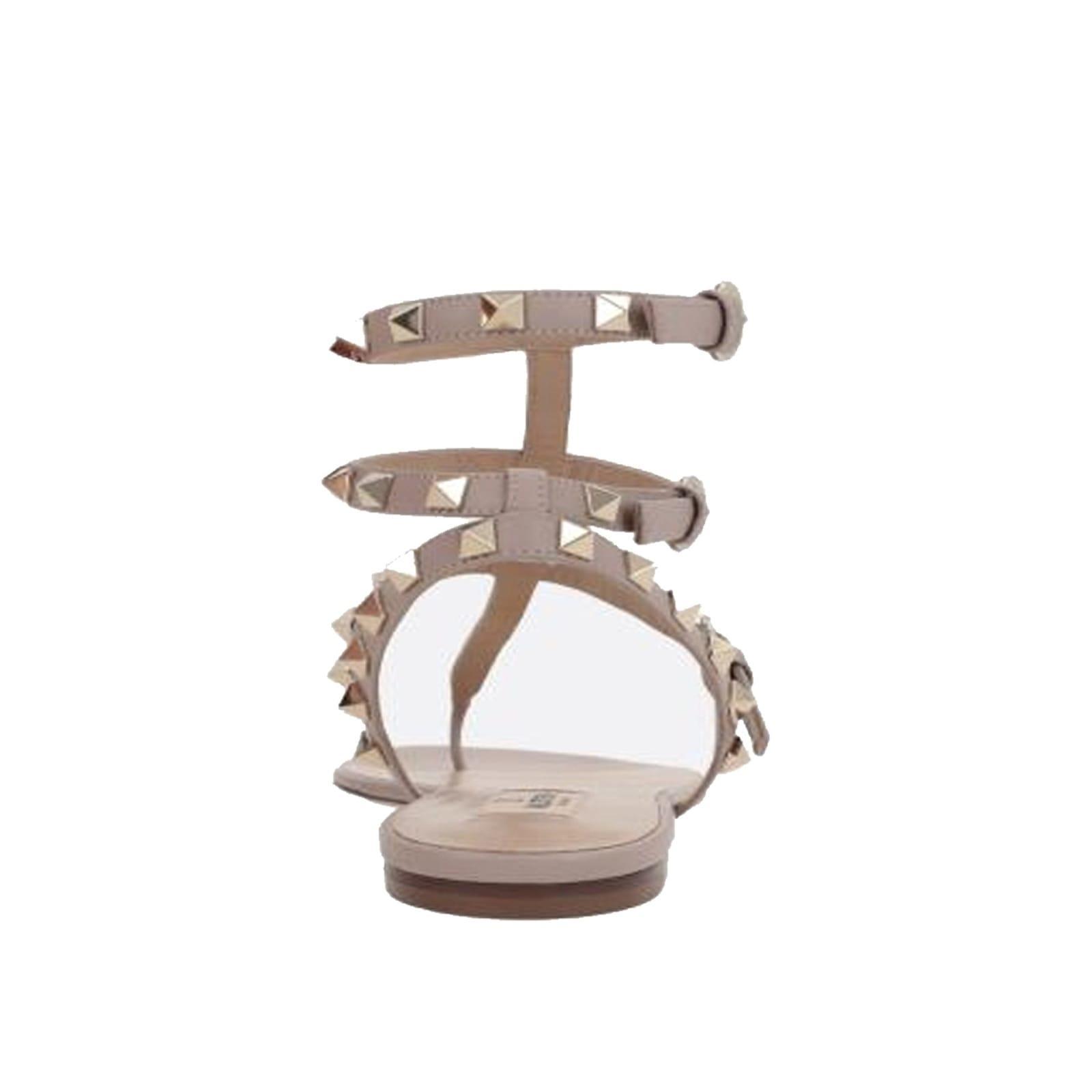 VALENTINO GARAVANI Rockstud Flip-flop Sandals In Beige Product Image