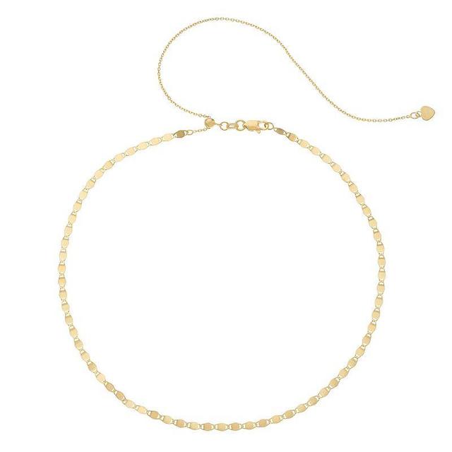 14k Gold Valentino Chain Choker Necklace, Womens Pink Product Image