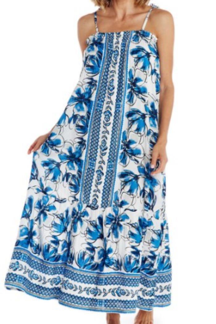 Blue Gardens Blue and White Maxi Dress Product Image