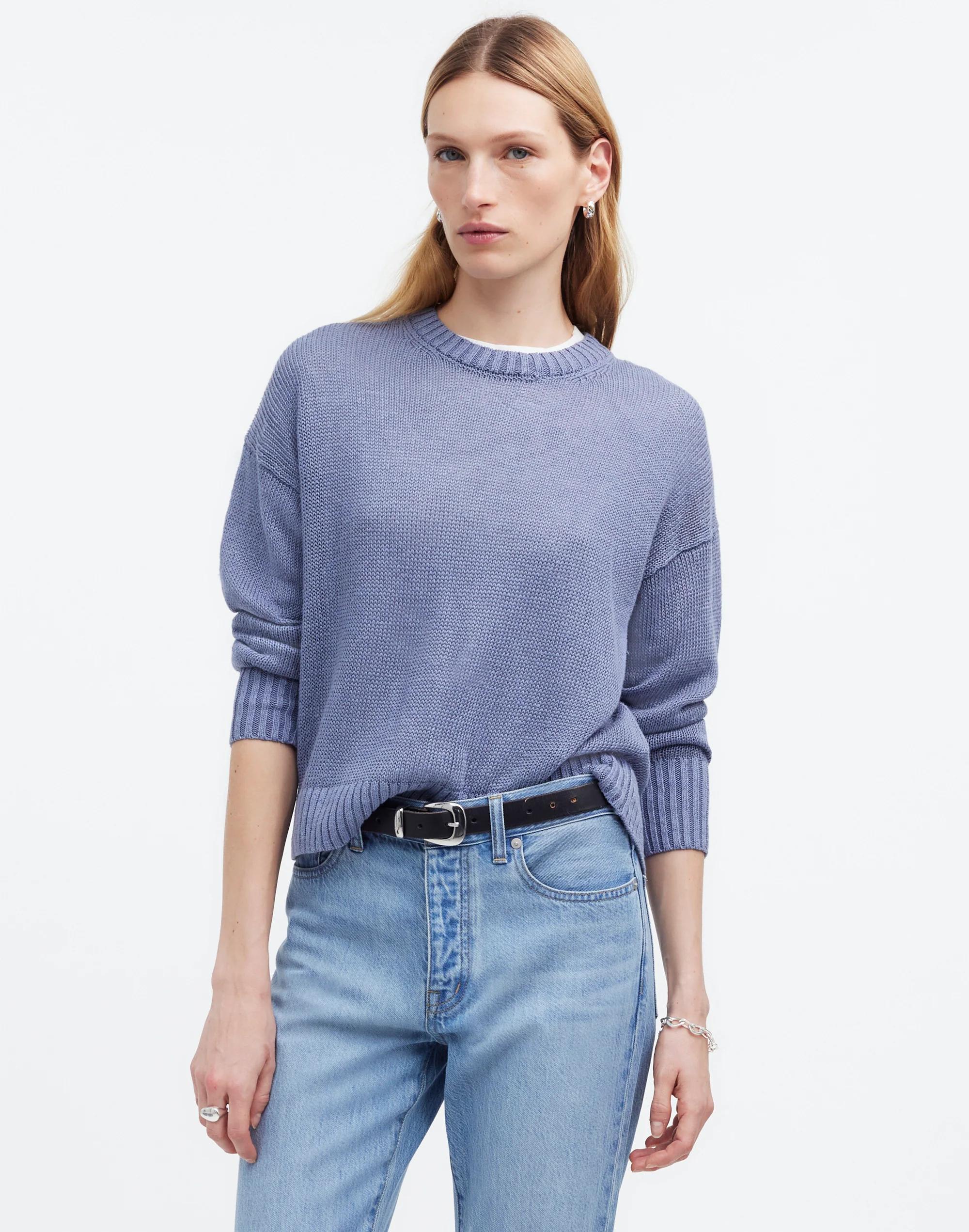 Linen Drop-Shoulder Sweater Product Image