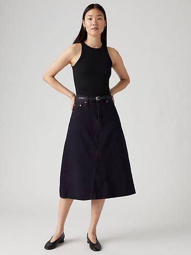 High Rise A-Line Deconstructed Skirt Product Image