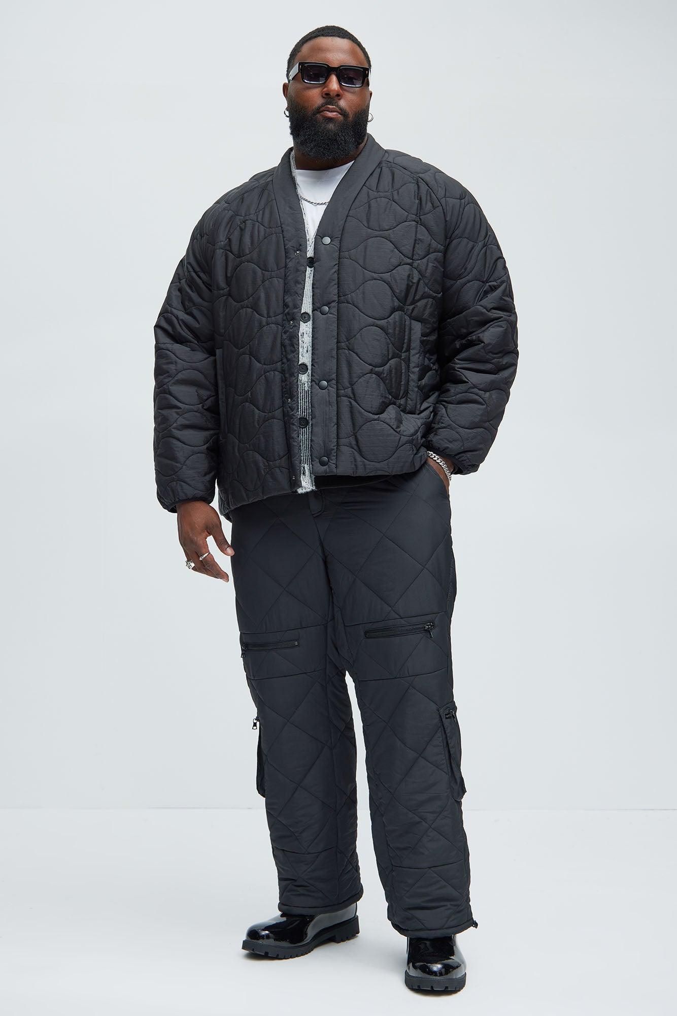 Dayton Straight Quilted Cargo Pants - Black Product Image