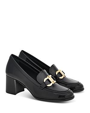 Ferragamo Womens Marlena Gancini Patent Leather Block Heel Loafers Product Image