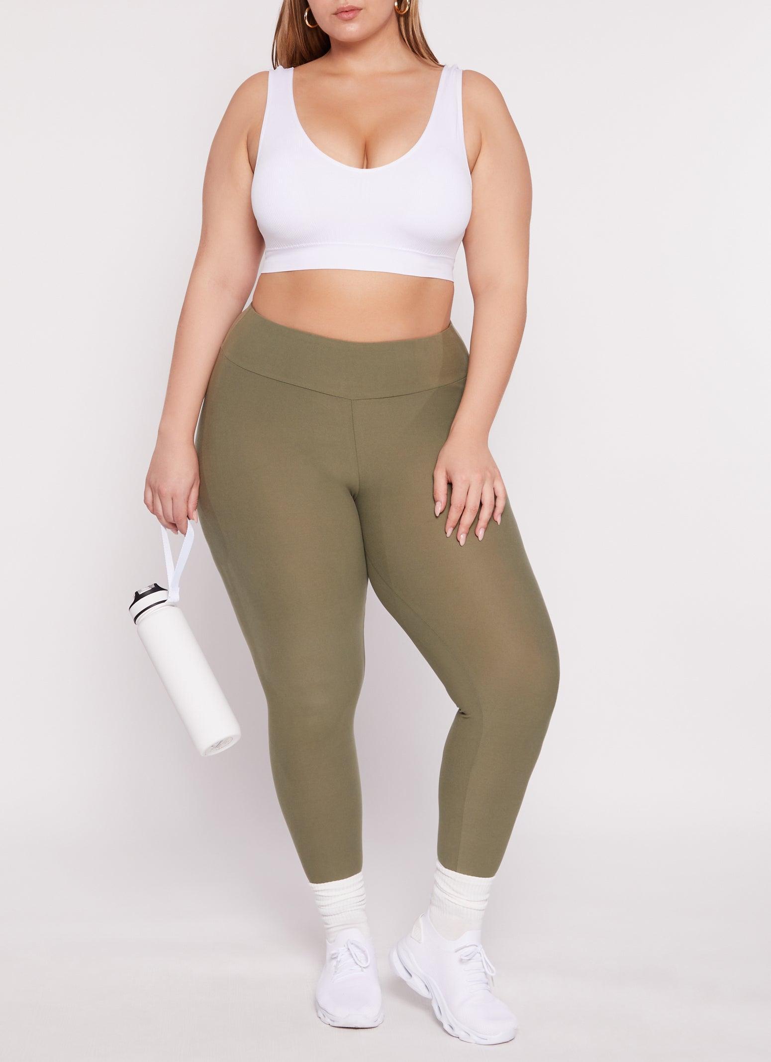 Womens Plus Size High Waisted Basic Leggings Product Image