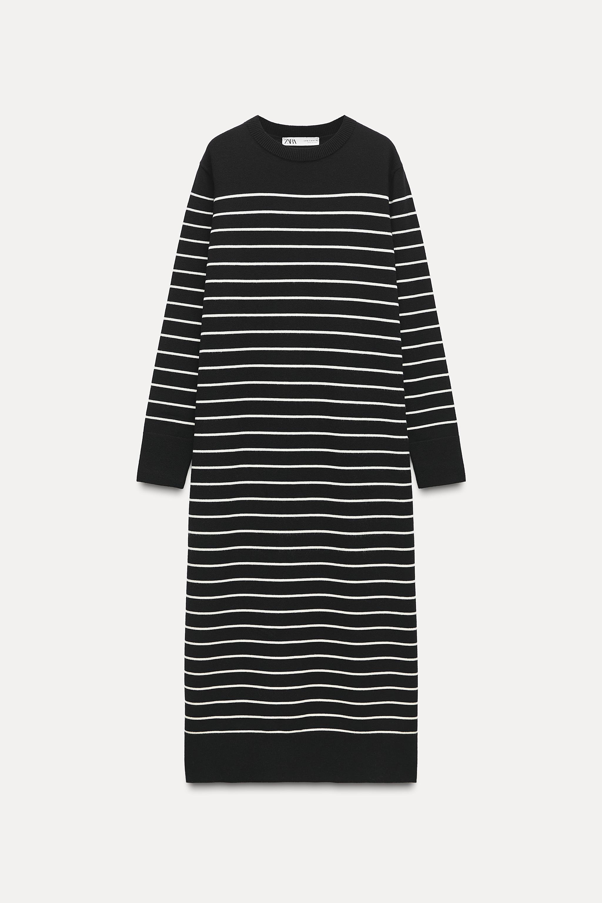 LONG STRIPED KNIT DRESS Product Image