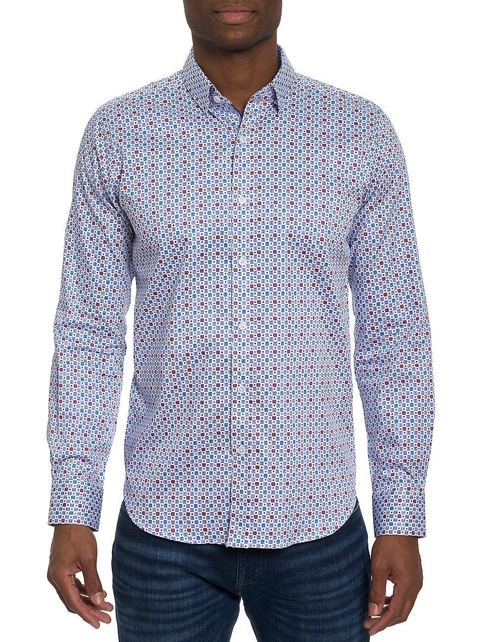 Mens Favre Geometric Button-Front Shirt Product Image