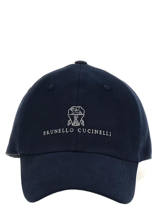 Logo Embroidery Cap In Blue Product Image