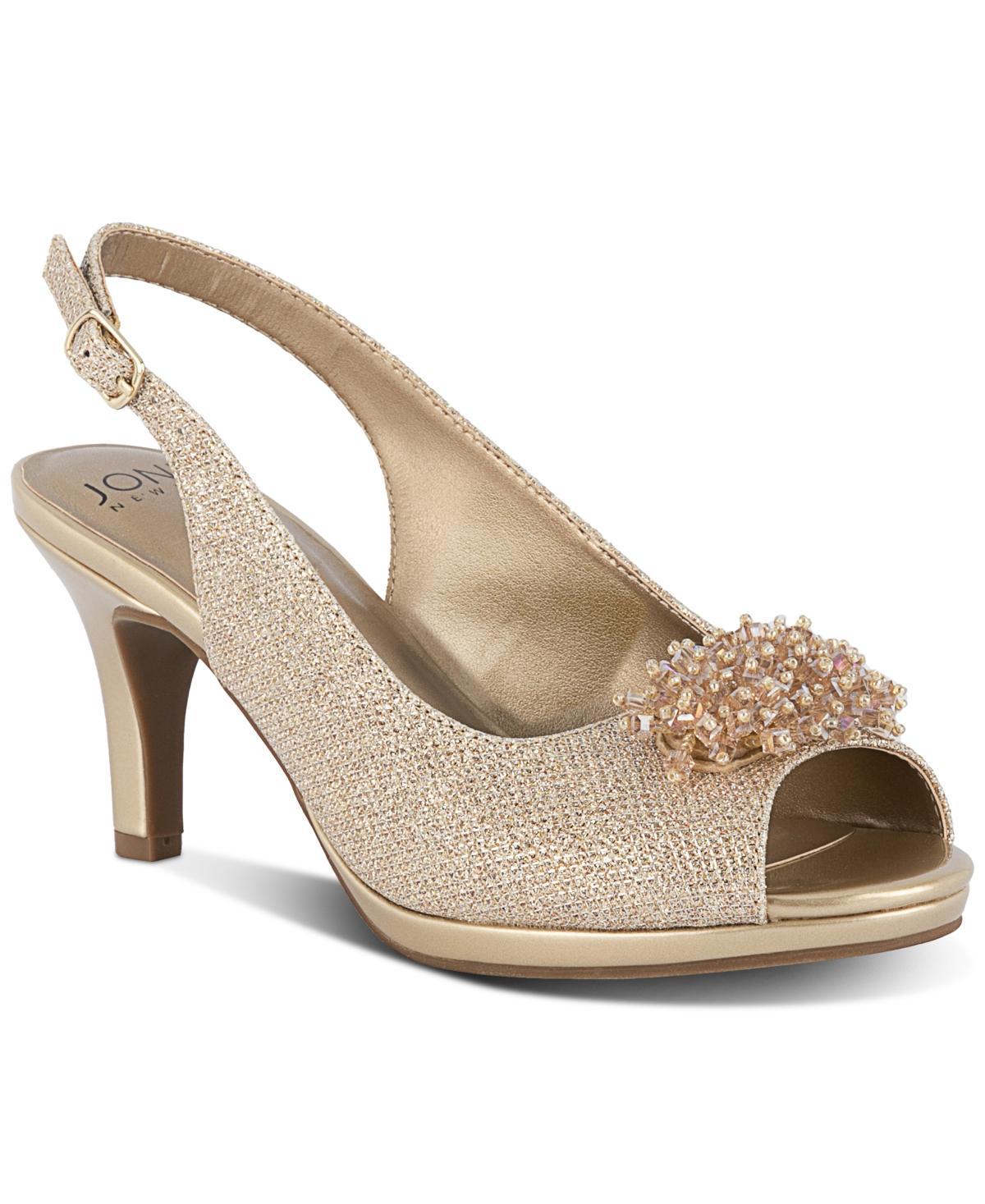 Jones New York Womens Breena Embellished Peep Toe Slingback Pumps Product Image