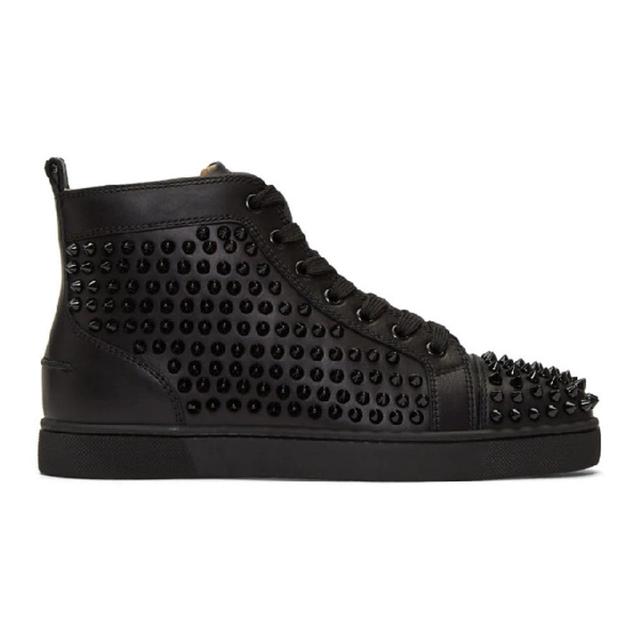 CHRISTIAN LOUBOUTIN Black Louis Spikes High-top Sneakers Product Image