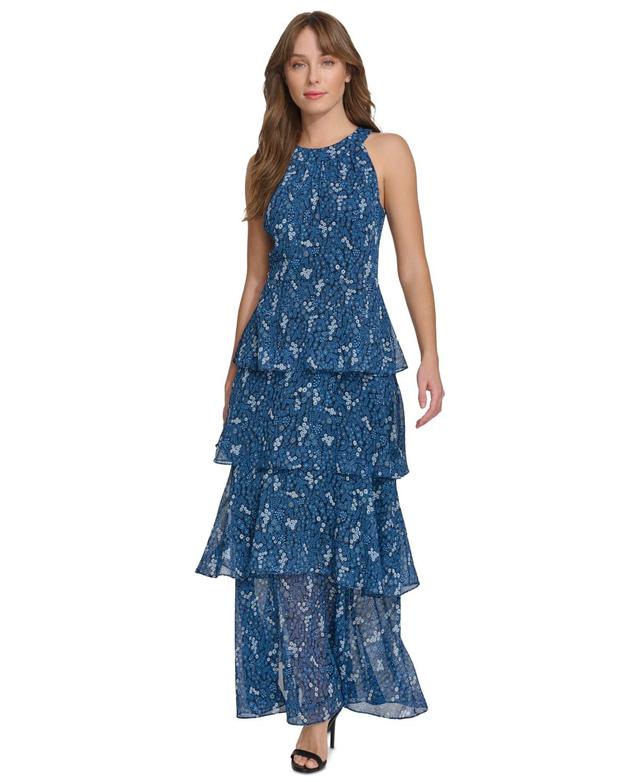 Women's Floral-Print Tiered Maxi Dress Product Image