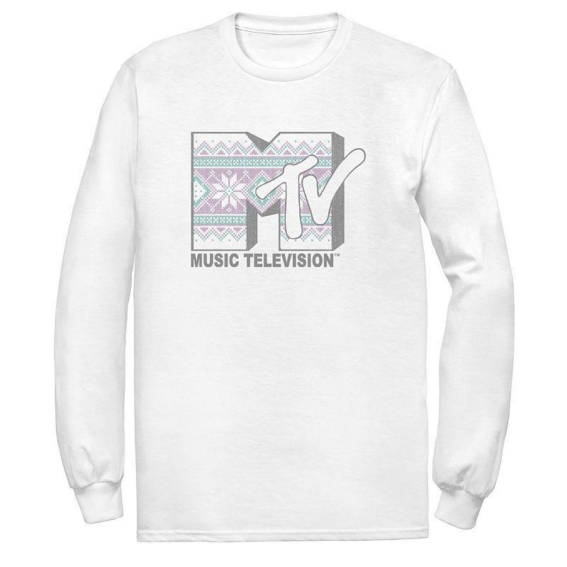 Mens MTV Stitched Logo Tee White Product Image