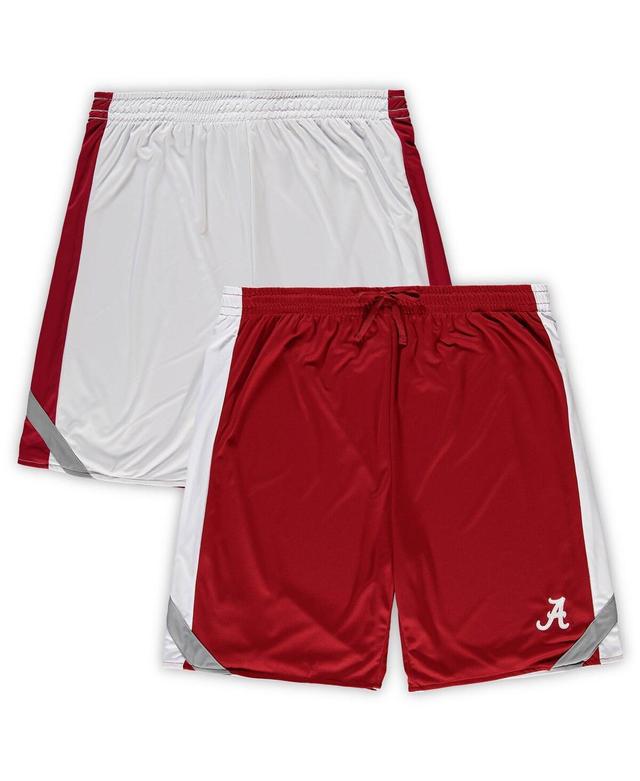 Mens Colosseum Crimson, White Big and Tall Alabama Crimson Tide Team Reversible Shorts Product Image