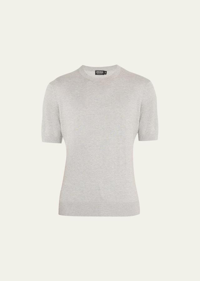 Mens Melange Cotton Crewneck T-Shirt Product Image