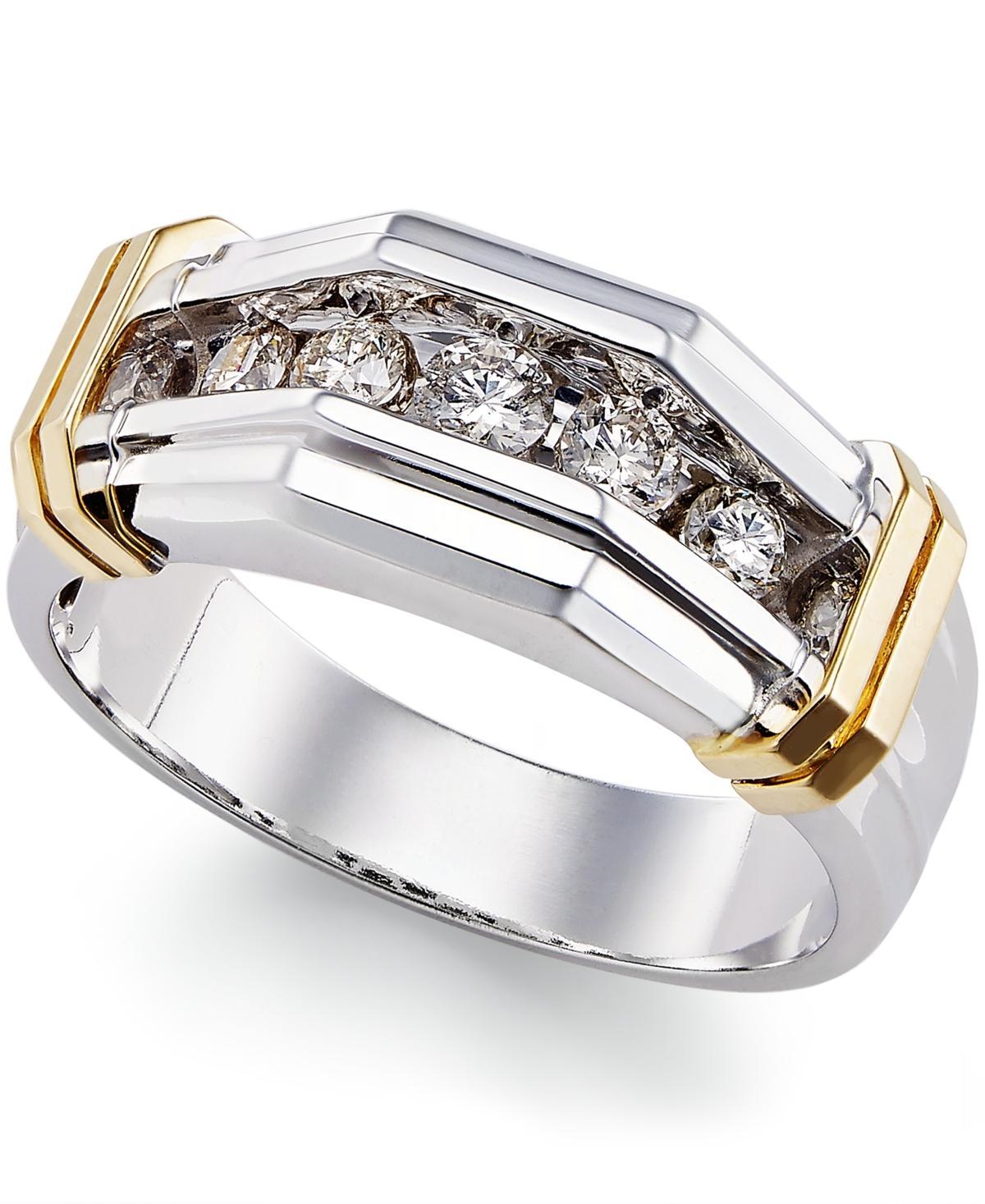 Mens Diamond Ring (1/2 ct. t.w.) in 10k Gold and White Gold Product Image