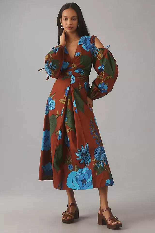 Farm Rio x Anthropologie Long-Sleeve V-Neck Midi Dress Product Image