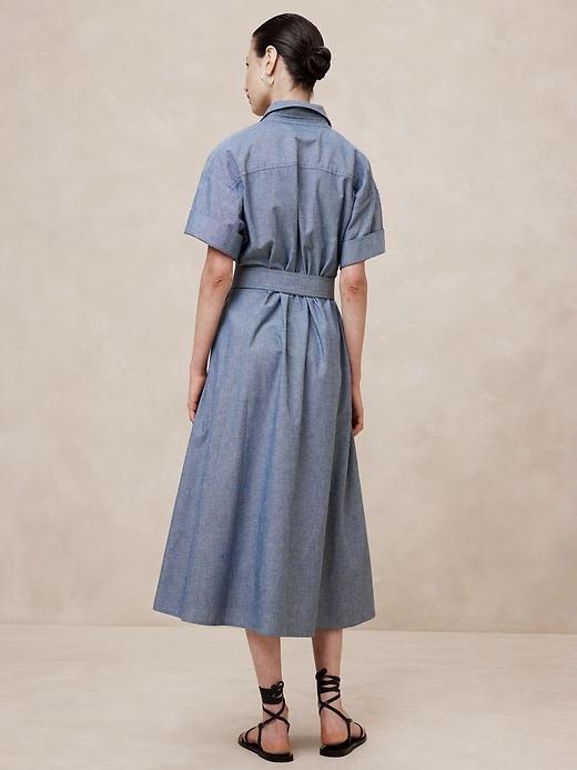 Chambray Midi Shift Shirtdress Product Image