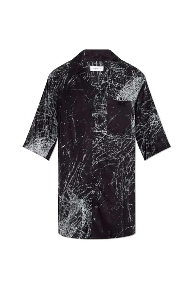 Smashed Screenprinted Viscose Shirt In Black Product Image