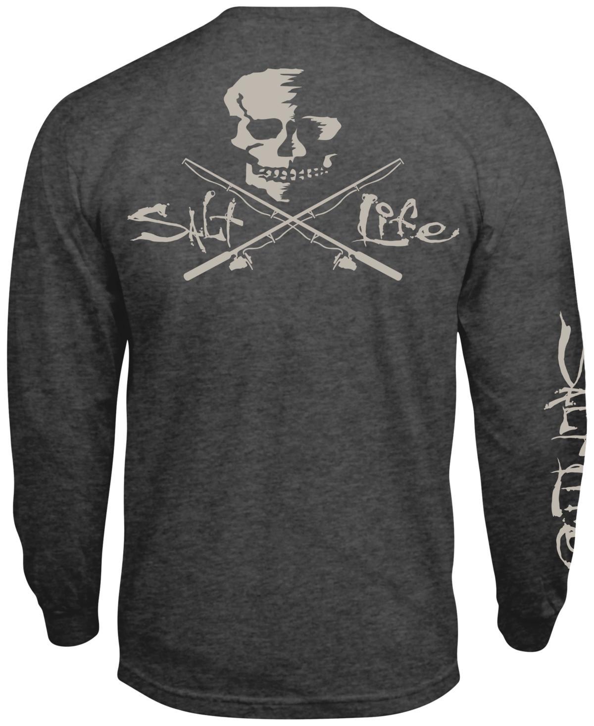 Salt Life Skull And Poles Long Sleeve Heathered Back Graphic T Product Image