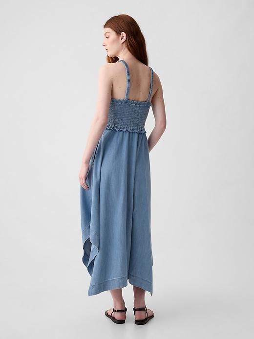 Denim Handkerchief Hem Midi Dress Product Image