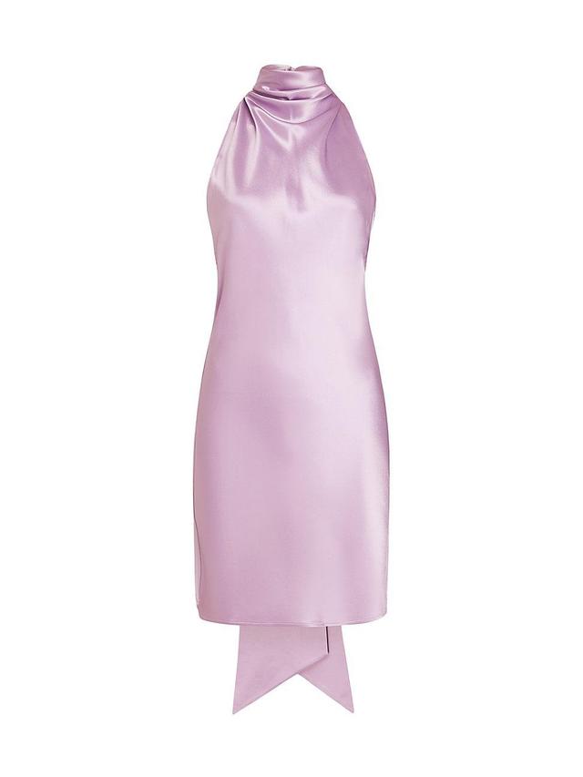 Womens Penny Satin Halter Minidress Product Image