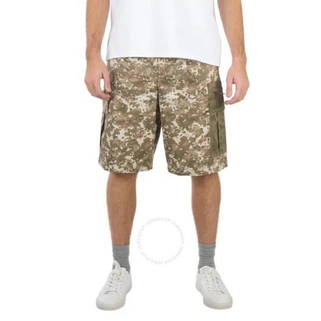 BURBERRY Khaki Green Camo Dan Shorts In Green/beige Product Image