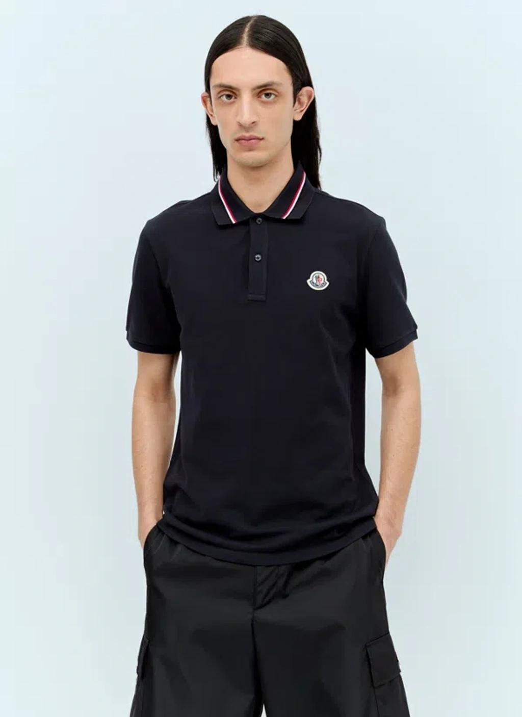 Logo Patch Polo Shirt In Blue Product Image