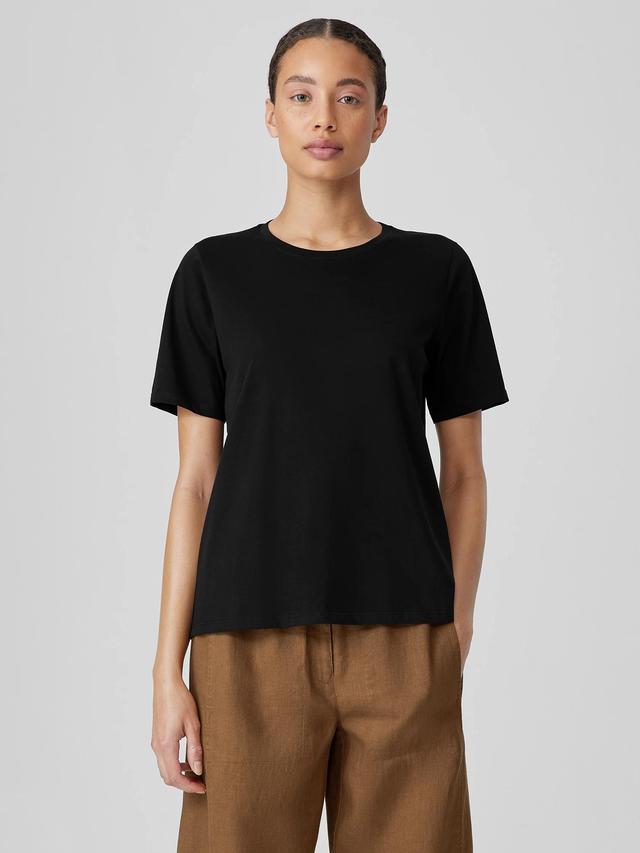 EILEEN FISHER Organic Pima Cotton Jersey Round Neck Teefemale Product Image