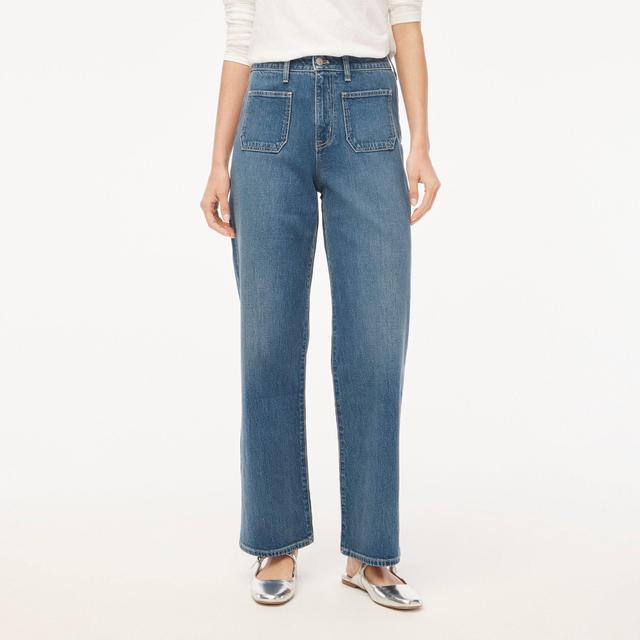 Curvy wide-leg patch-pocket jean in all-day stretch Product Image